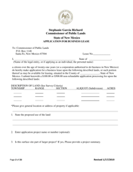 Application for Business Lease - New Mexico, Page 2