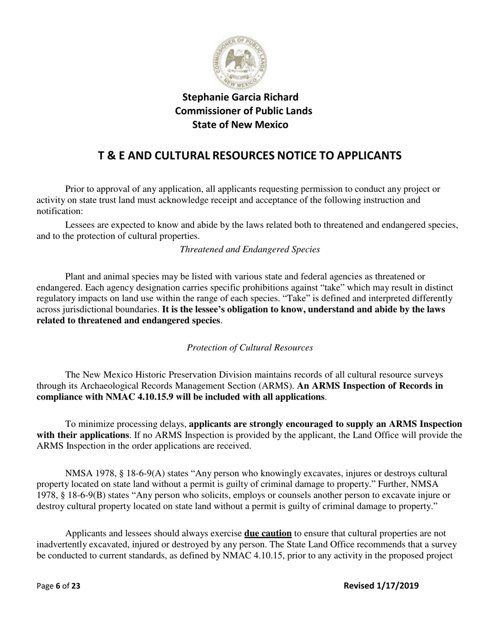 Application for Business Lease - New Mexico, Page 6