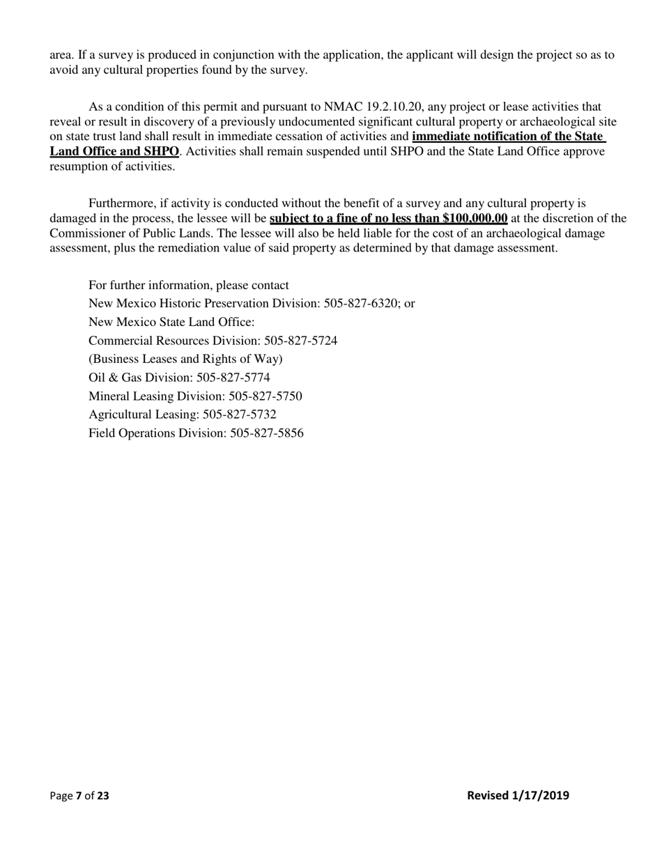 Application for Business Lease - New Mexico, Page 7