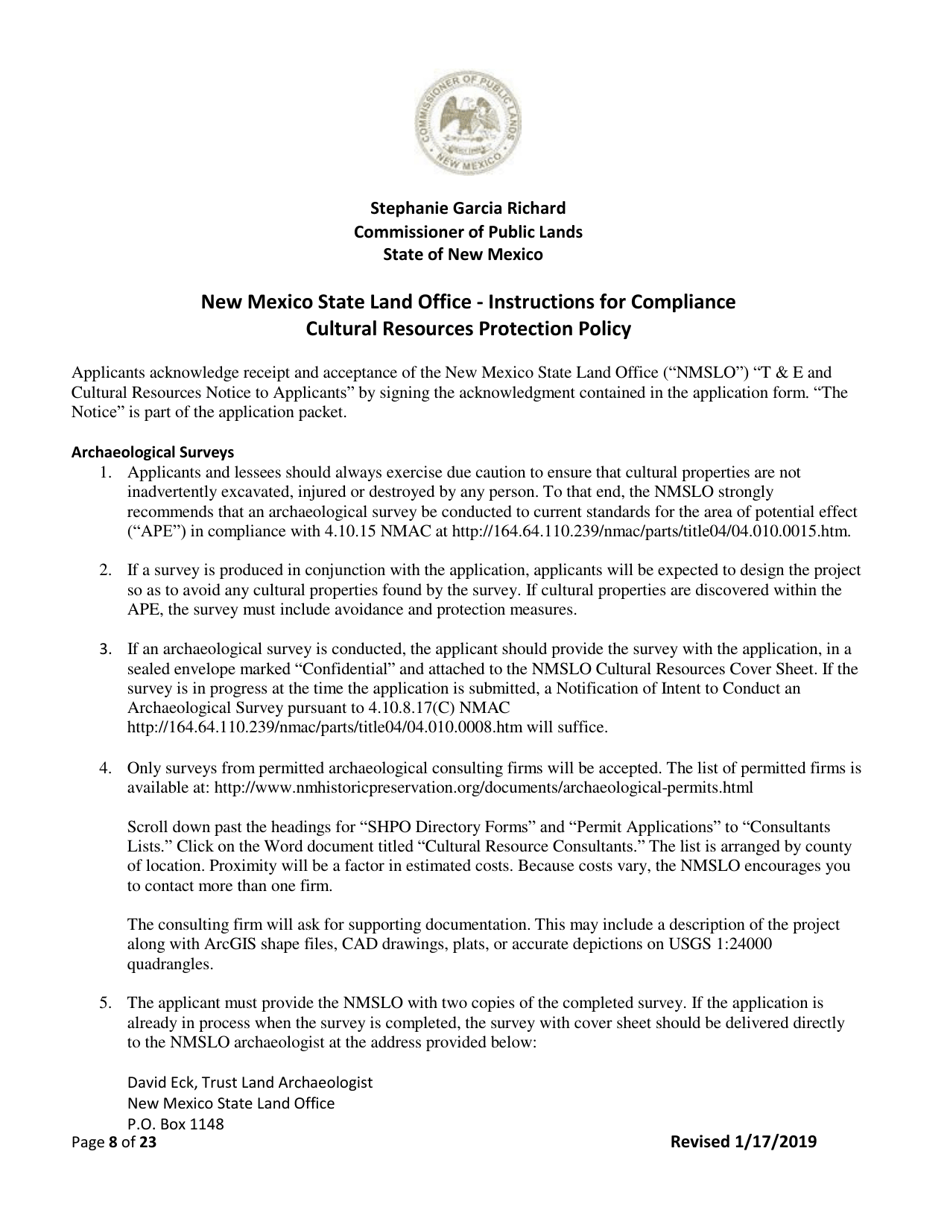 Application for Business Lease - New Mexico, Page 8