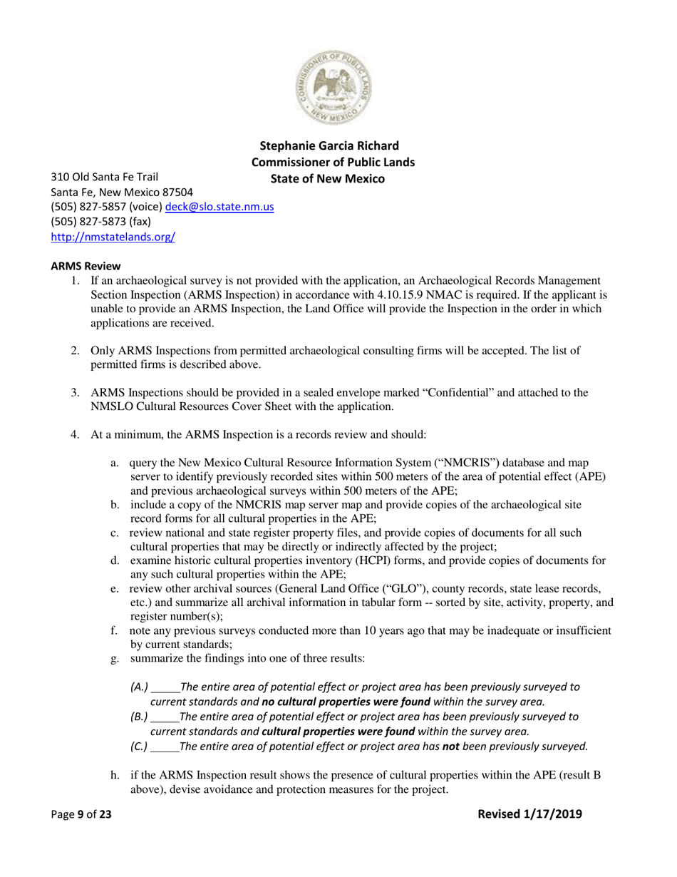 Application for Business Lease - New Mexico, Page 9