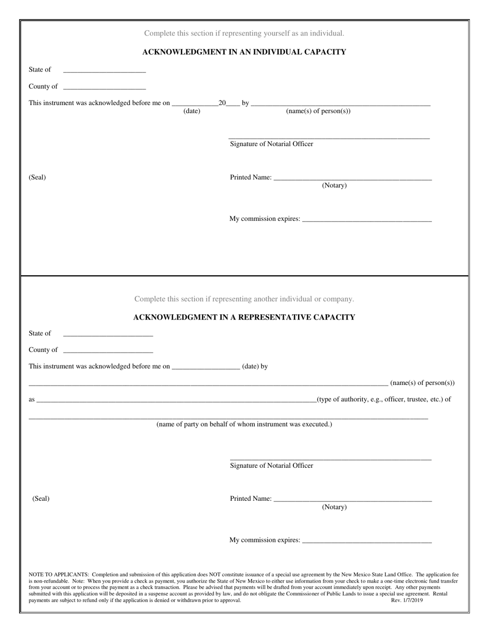 Application for a Rule 5 (19.2.5 Nmac) Reclamation Special Use Agreement on State Trust Land - New Mexico, Page 2