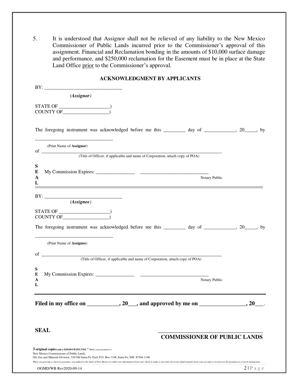 Assignment of Salt Water Disposal Easement - New Mexico, Page 2