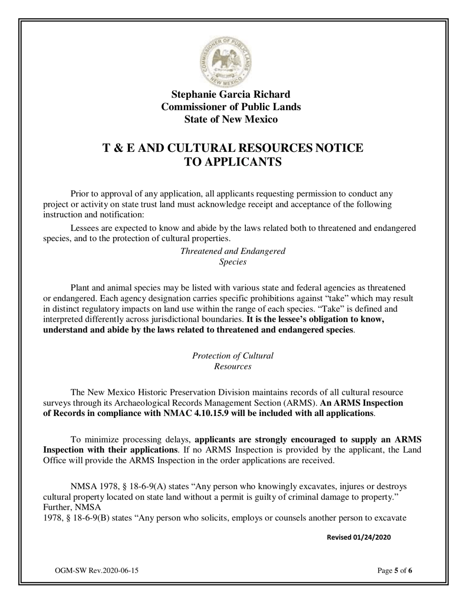 Application for New Salt Water Disposal Easement - New Mexico, Page 5