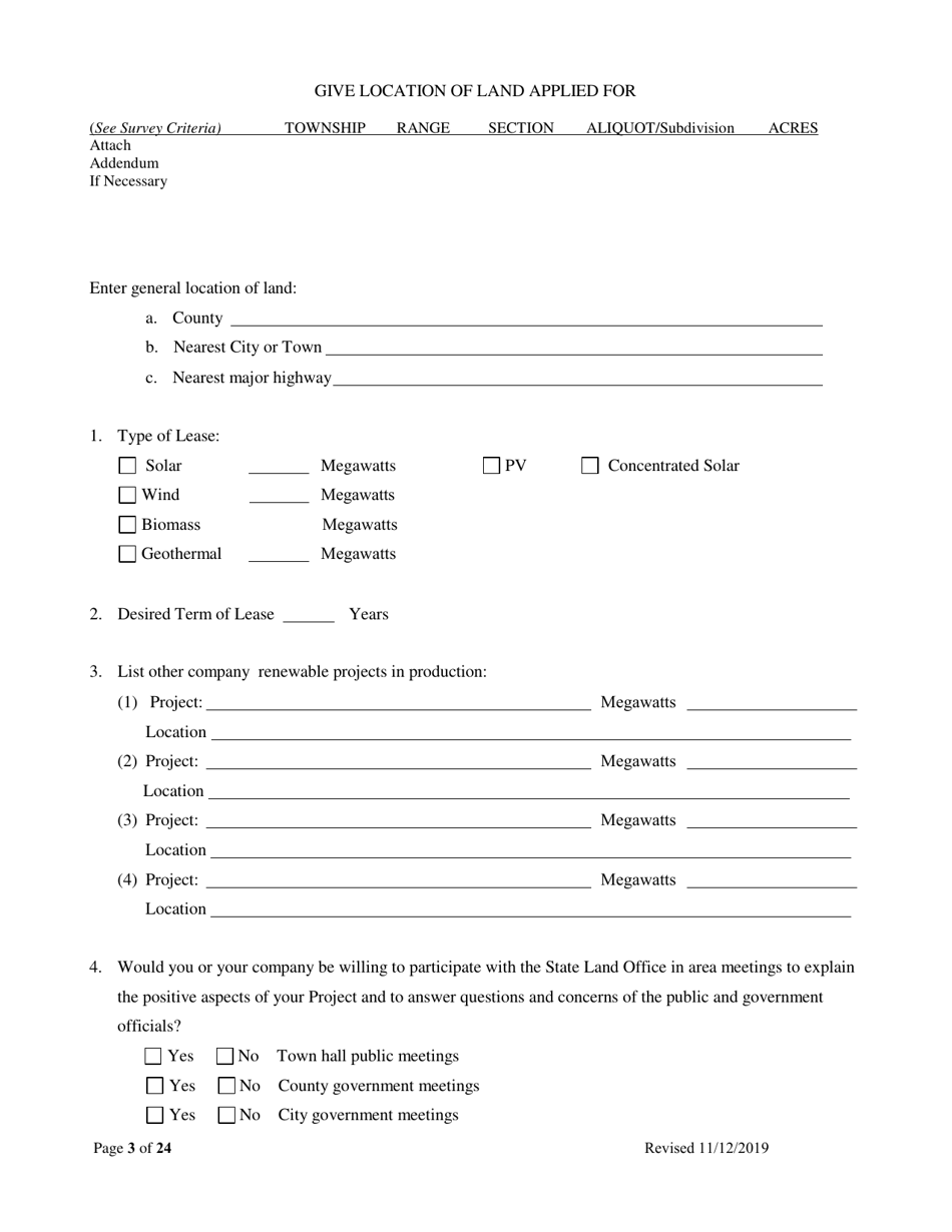 Application for Renewable Energy - New Mexico, Page 3