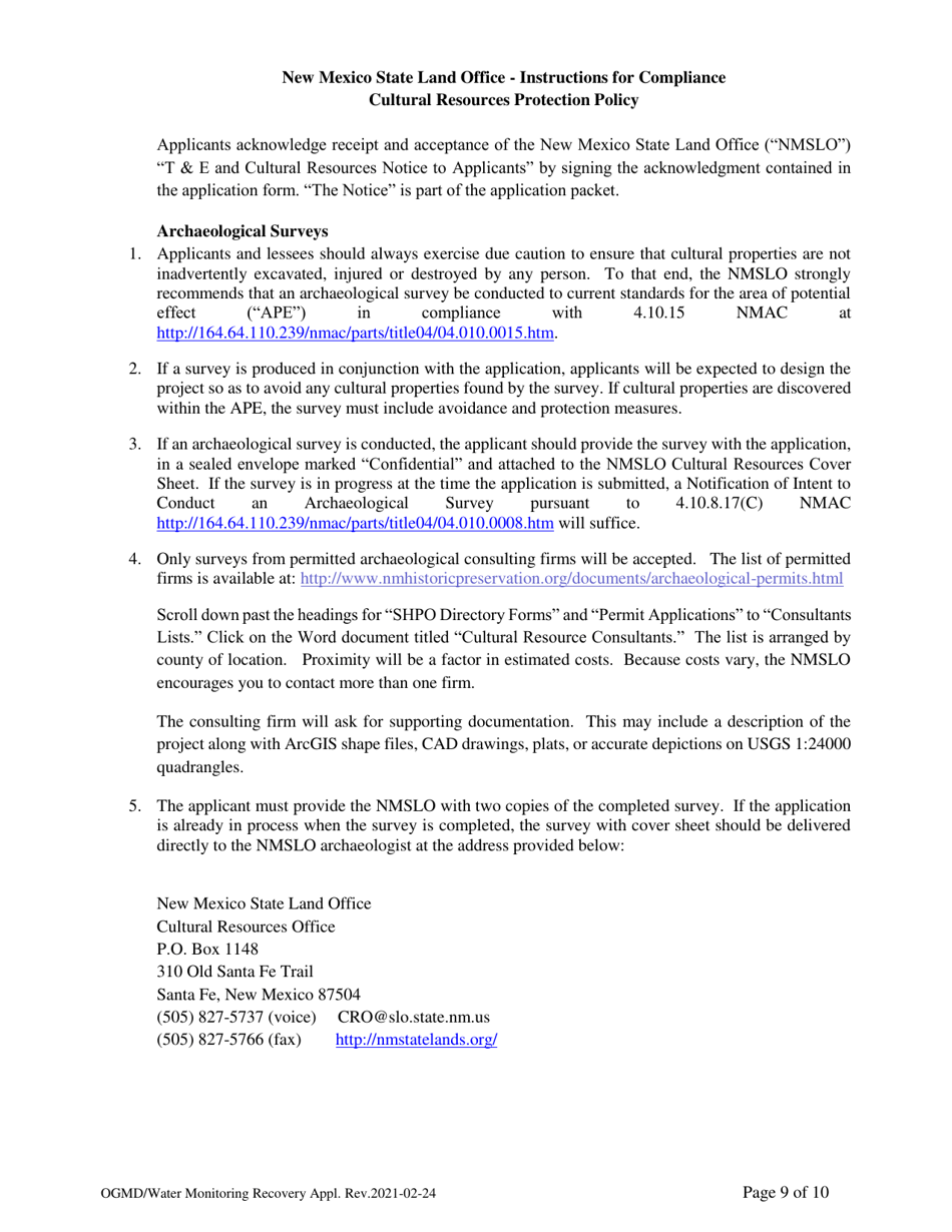 Application for Water Monitoring / Recovery Well Easement - New Mexico, Page 9