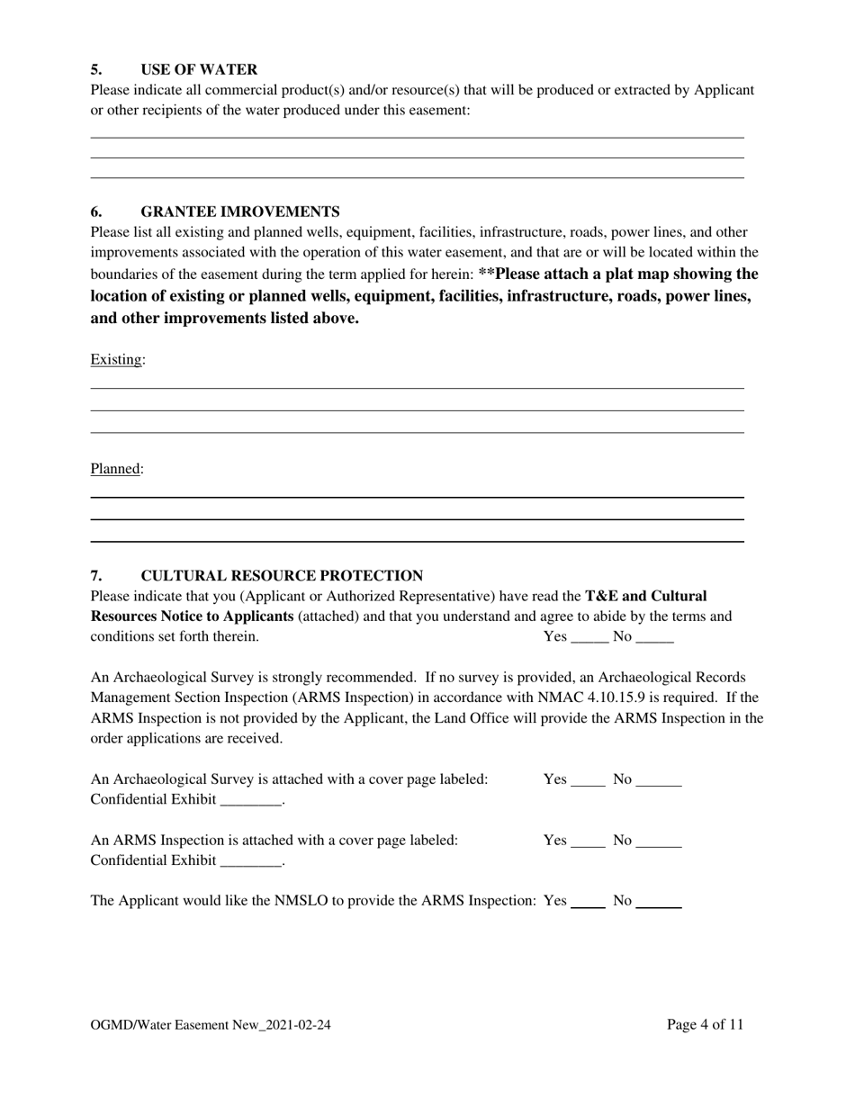 Application for New Water Easement - New Mexico, Page 4