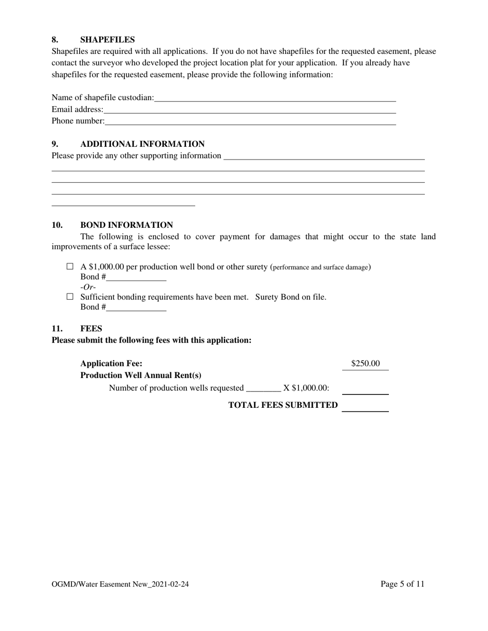 Application for New Water Easement - New Mexico, Page 5