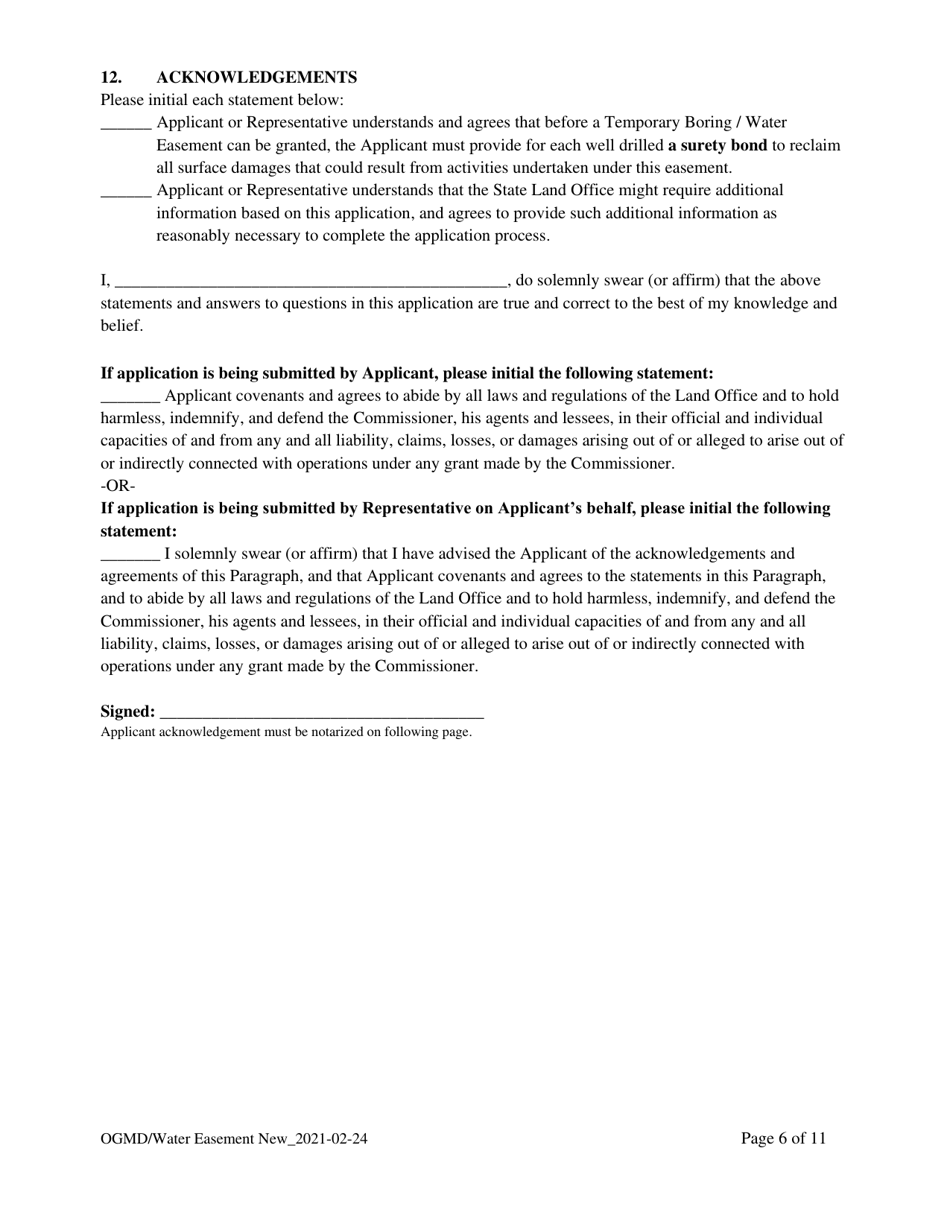 Application for New Water Easement - New Mexico, Page 6