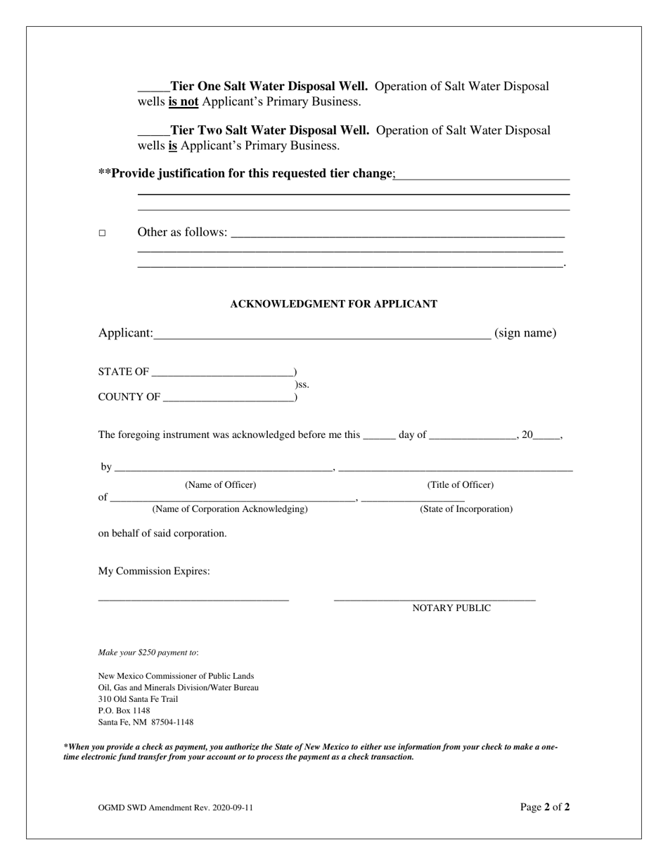 Application to Amend Salt Water Disposal Easement - New Mexico, Page 2
