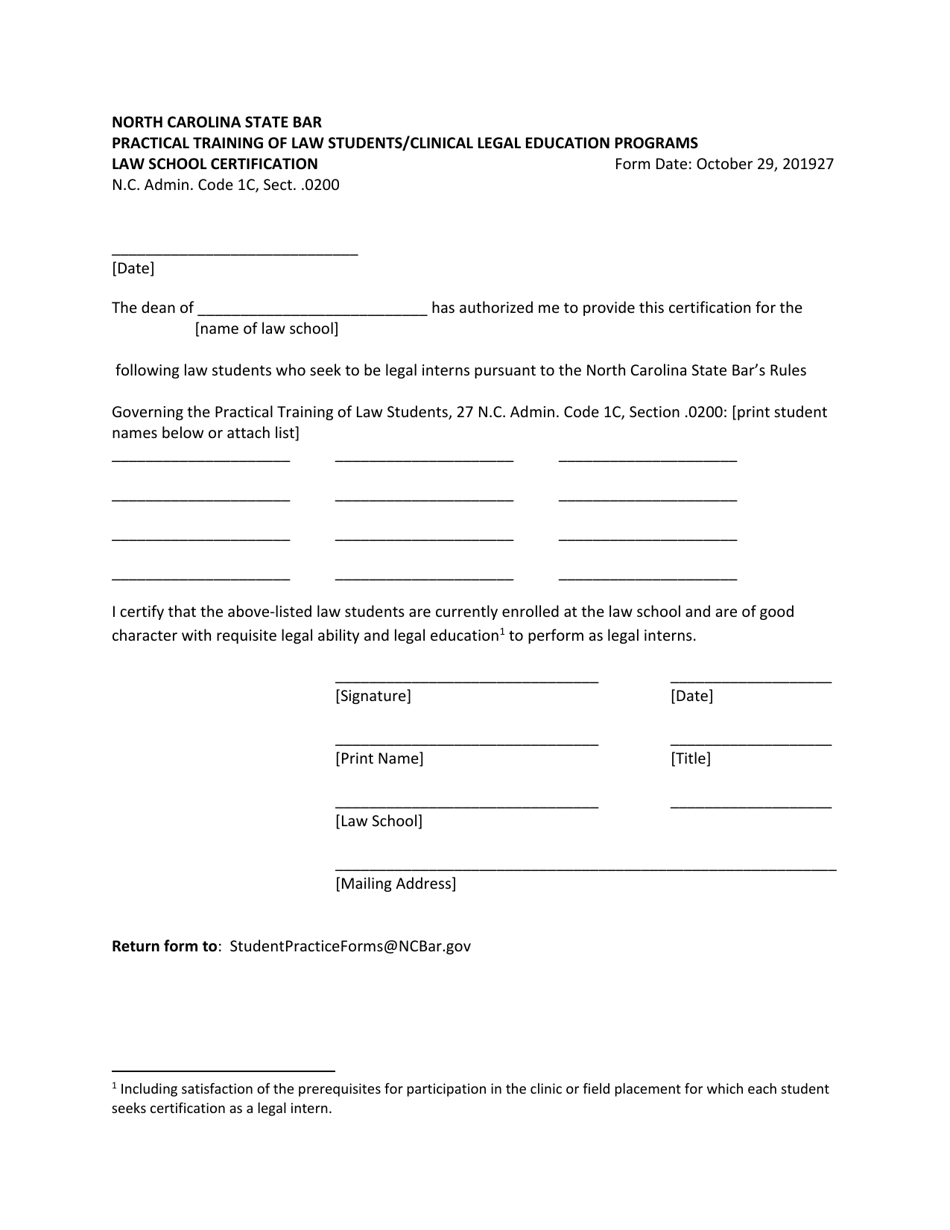 North Carolina Practical Training of Law Students/Clinical Legal ...