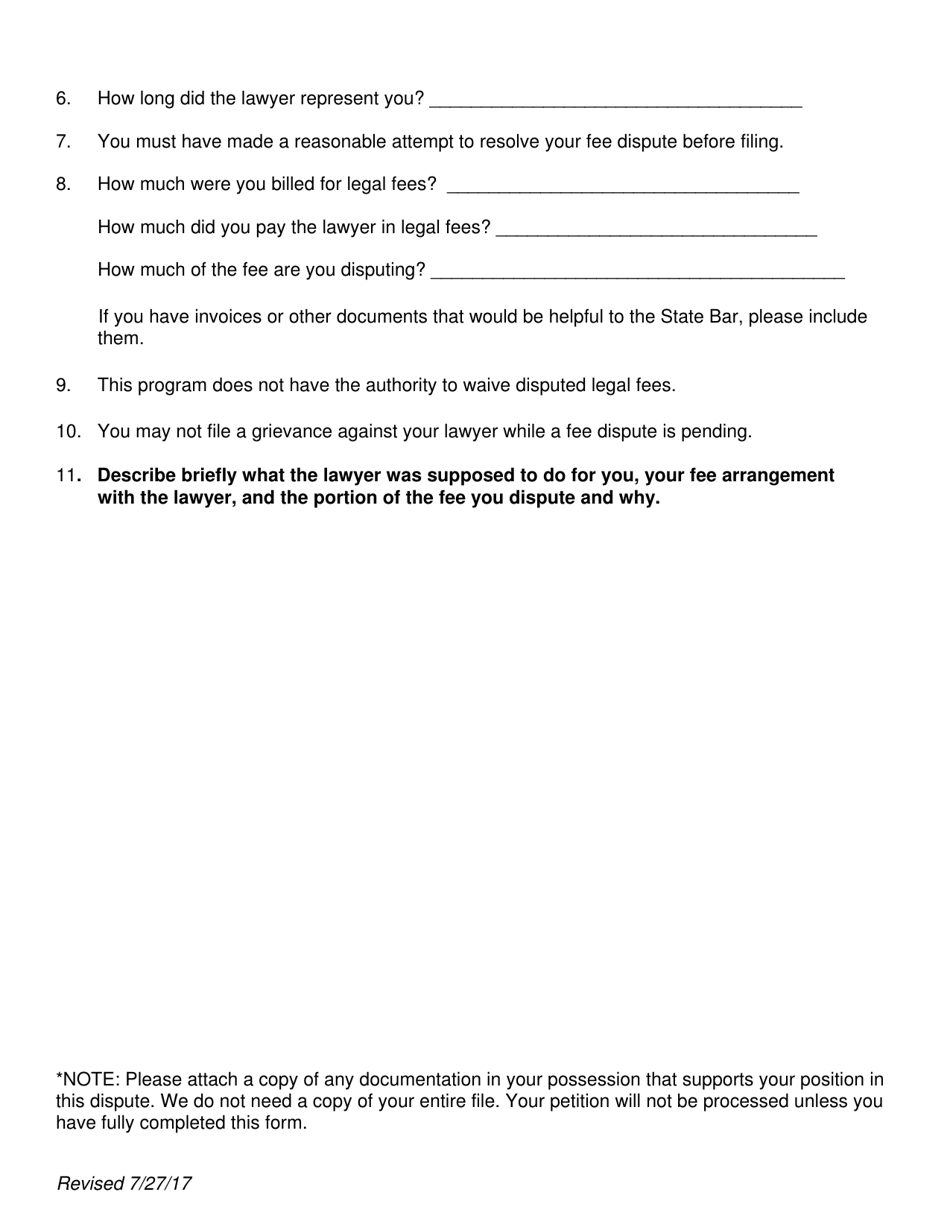 Petition for Resolution of Disputed Fee - North Carolina, Page 4