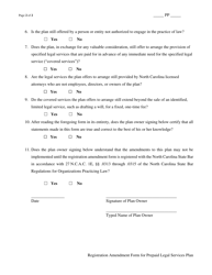 Registration Amendment Form for Prepaid Legal Services Plan - North Carolina, Page 2