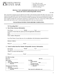Pro Hac Vice Admission Registration Statement - North Carolina, Page 3