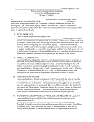 Document preview: Notice, Acknowledgement and Acceptance of Interview and Examination and Release of Liability - Montana