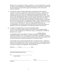 Notice, Acknowledgement and Acceptance of Interview and Examination and Release of Liability - Montana, Page 2