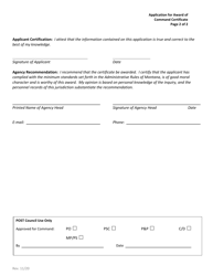 Application for Award of Command Certificate - Montana, Page 2