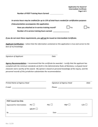 Application for Award of Intermediate Certificate - Montana, Page 2