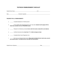 Document preview: Textbook Reimbursement Checklist - Nevada