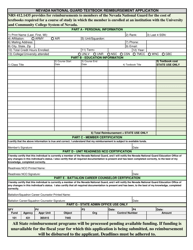 Document preview: Nevada National Guard Textbook Reimbursement Application - Nevada