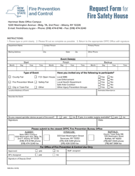 Form 1848 &quot;Request Form for Fire Safety House&quot; - New York