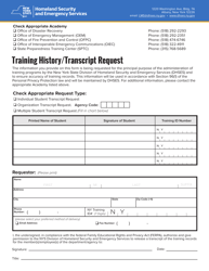 Document preview: Training History/Transcript Request - New York