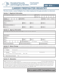 Form EOSB-427.6 &quot;Career Firefighter Registry&quot; - New York