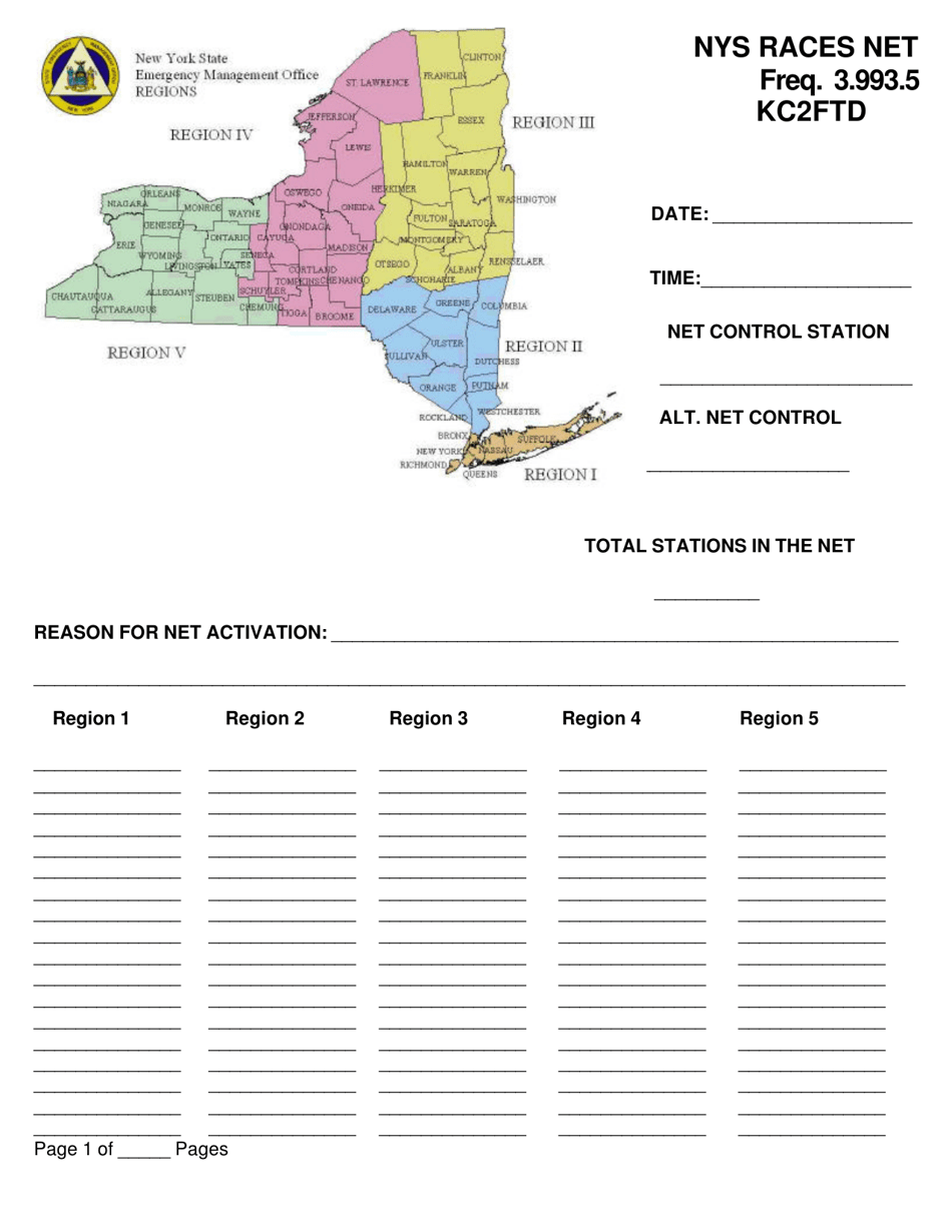 Races Net Form - New York, Page 1
