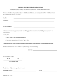 Document preview: Form SH-1 Eligible Senior Citizen Election Form - New York