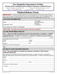 Medical Release Form - New Hampshire