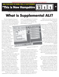 Document preview: Supplemental 'automatic Location Information' (Ali) Worksheet - New Hampshire