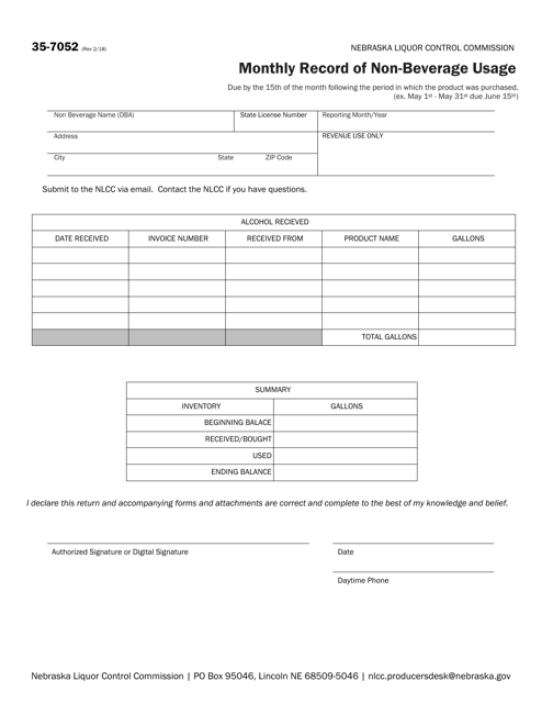 Form 35-7052  Printable Pdf