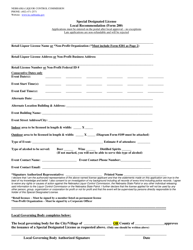 Document preview: Form 200 Special Designated License Local Recommendation - Nebraska