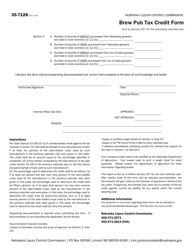 Form 35-7128 Brew Pub Tax Credit Form - Nebraska, Page 2