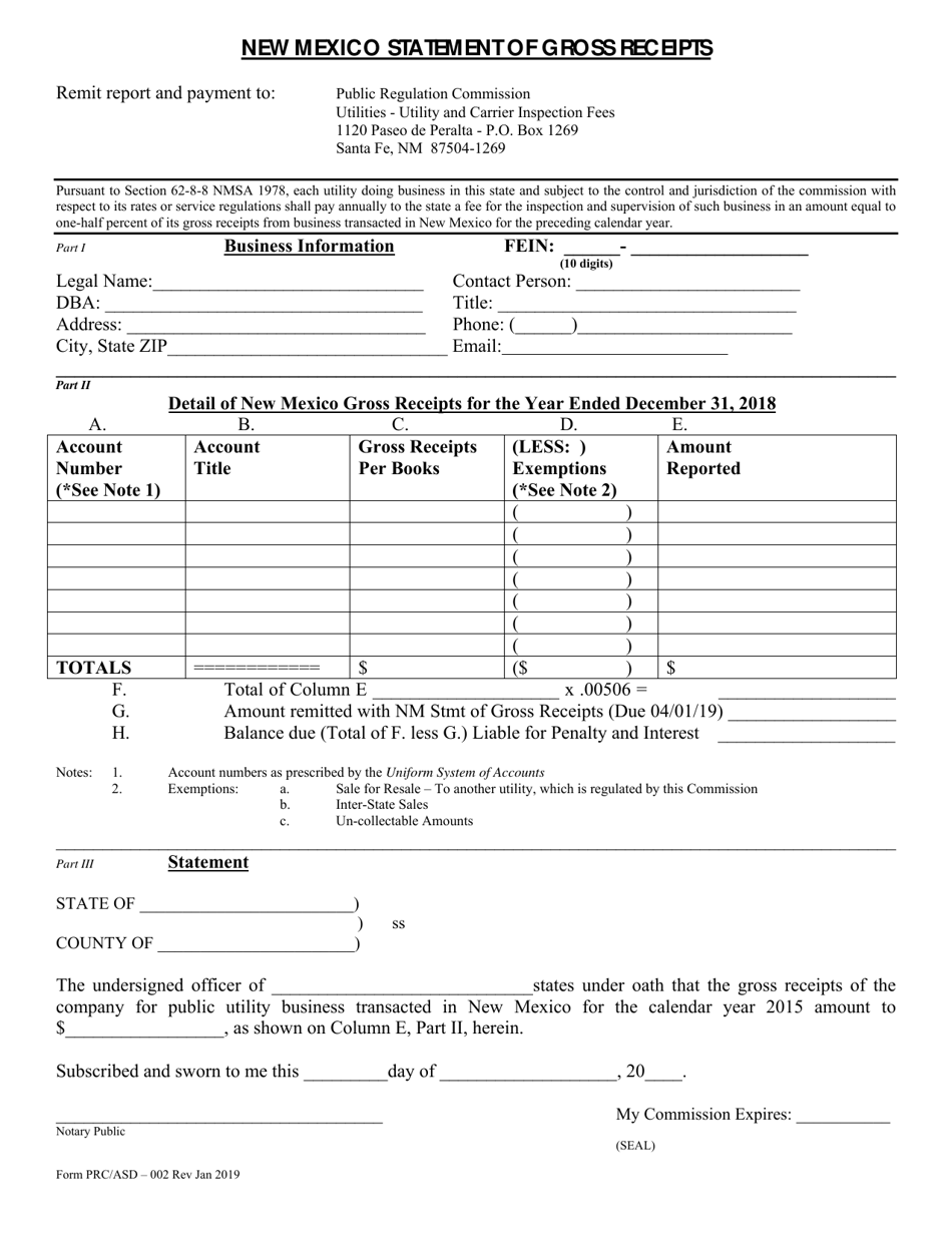 Form PRC/ASD002 Fill Out, Sign Online and Download Fillable PDF, New