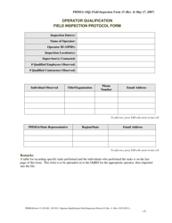 Form 15 &quot;Operator Qualification Field Inspection Protocol Form&quot; - New Mexico