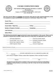 Document preview: Form ACCF2001 Course Completion Form - New Mexico