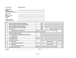 Pipeline Safety Fee Calculation Worksheet - New Mexico, Page 2