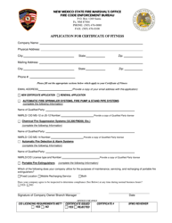 Application for Certificate of Fitness - New Mexico, Page 2