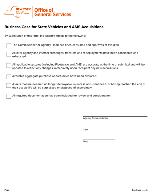 Business Case for State Vehicles and Ams Acquisitions - New York Download Pdf