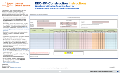 Instructions for Form EEO-101-CONSTRUCTION &quot;Workforce Utilization Reporting Form (Construction)&quot; - New York