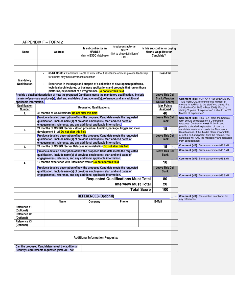 Instructions for HBITS Form 2 Appendix F Candidate Response Form - New York, Page 2
