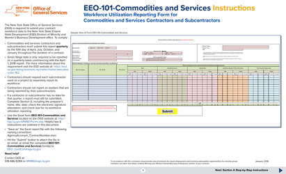 Instructions for Form EEO-101-COMMODITIES AND SERVICES &quot;Workforce Utilization Reporting Form (Commodities and Services)&quot; - New York