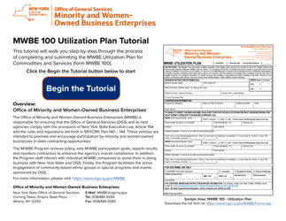 Instructions for Form MWBE100 &quot;Mwbe Utilization Plan&quot; - New York