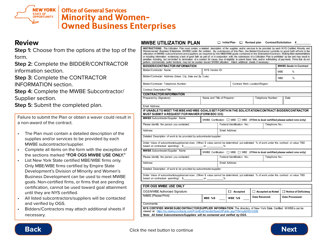 Instructions for Form MWBE100 Mwbe Utilization Plan - New York, Page 10