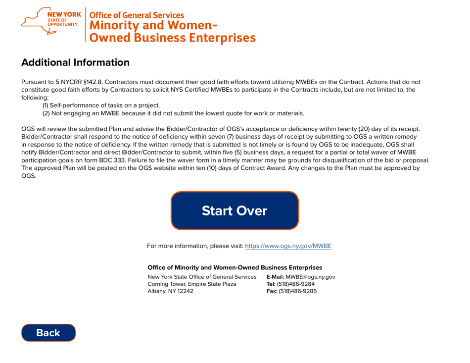 Instructions for Form MWBE100 Mwbe Utilization Plan - New York, Page 11