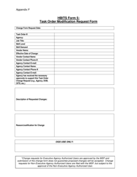 HBITS Form 5 Appendix F &quot;Task Order Modification Request Form&quot; - New York