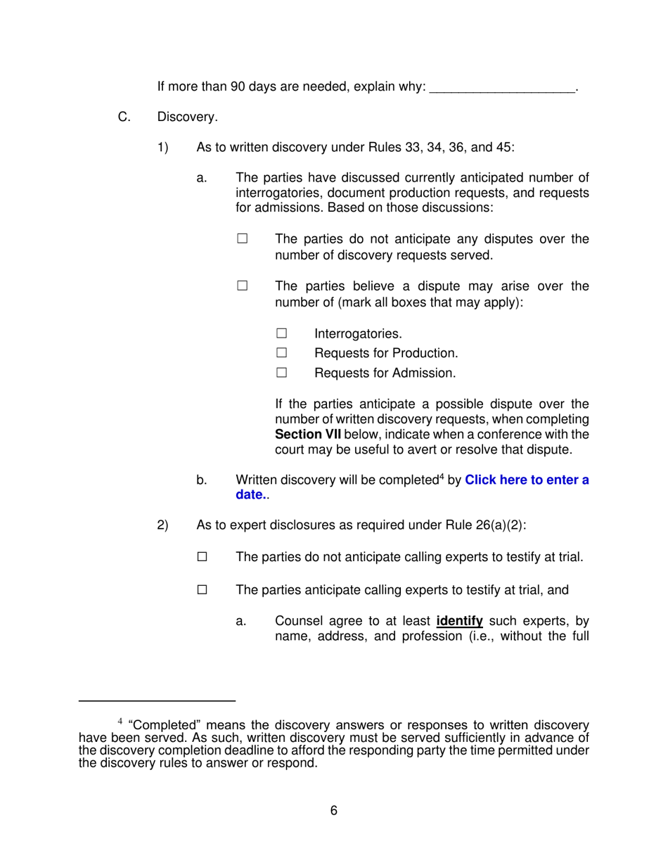 Rule 26(F) Report - Nebraska, Page 6