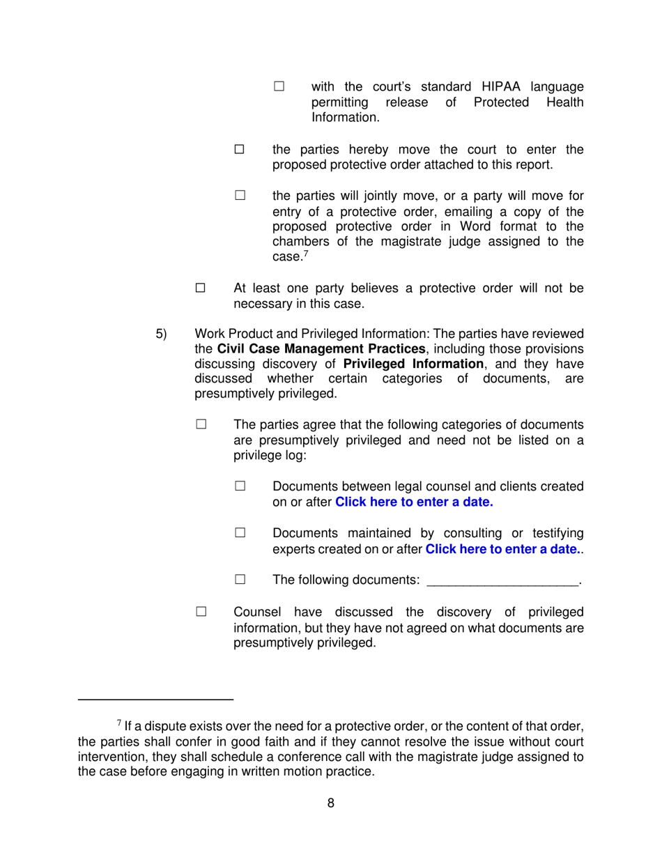 Rule 26(F) Report - Nebraska, Page 8