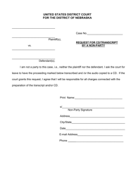 Document preview: Request for Cd/Transcript by a Non-party - Nebraska